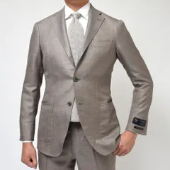 【50%OFF／訳あり品】48サイズ guji（グジ） SUPER160'sウールシルクリネンシャークスキンジャケット(MADE BY RING JACKET / LANIFICIO CORRADO) 【春/夏】17031200028 ブラウングレー 新品のサムネイル
