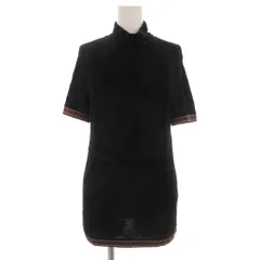 ジャンポールゴルチエ クラシック Jean Paul GAULTIER CLASSIQUE チュニック カットソー ベロア ハイネック 半袖 48 黒 ブラック /UOのサムネイル