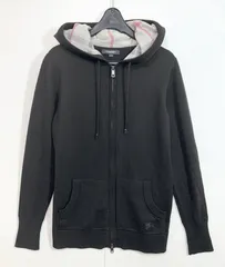 BURBERRY LONDON (1) ニットパーカー ウール100％ バーバリー ニットカーディガン B1N43-434-09 黒 レディース K5-150のサムネイル
