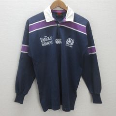 g□カンタベリー/CANTERBURY 長袖ラガーシャツ【M】紺系/men's/3【中古