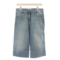 クロエ CHLOE デニム パンツ T36 青 ブルー ワイド ハーフ丈 カフス /LPのサムネイル