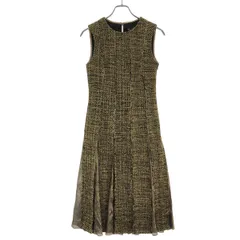 Oscar de la Renta オスカー デ ラ レンタ ノースリーブ ツイードドレスワンピース 21RN251LXW ゴールド 2のサムネイル