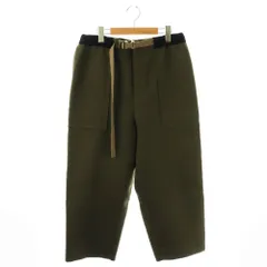 サカイ sacai 19-02044M ウールメルトンクロップドパンツ テーパード 2 カーキ /HK ■OS ■SHのサムネイル