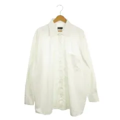 ポールスミス PAUL SMITH ドレスシャツ 3XL 白 ホワイト 長袖 胸ポケット ストライプ 光沢感 /MN27 ■GY61