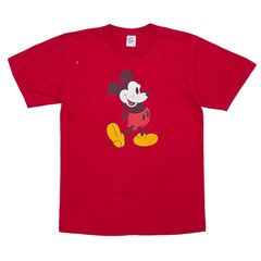 90s mickey シングルステッチ tシャツ 大判 赤 swag - メルカリ