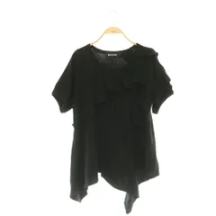ゴム gomme 変形ショートスリーブTシャツ 半袖カットソー フリル M ブラック /MY ■OSのサムネイル