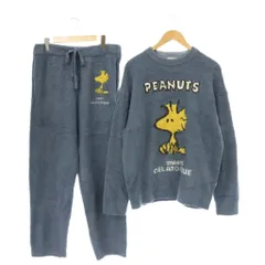 ジェラートピケオム GELATO PIQUE HOMME PEANUTS べビモコジャガード ルームウェア セットアップ ニット パンツ M L スモークブルー マルチカラー /ES ■OSのサムネイル