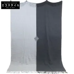 HERMES　エルメス　新品未使用 102664M PLAID QUADRILLE プレード カシミヤ Hモチーフ バイカラー ブランケットのサムネイル