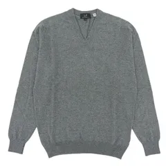 ダンヒル ニット セーター Vネック メンズ S/M/L/XLサイズ エンジニアード フィット メリノウール70% カシミヤ30% グレー dunhill ENGINEERED FIT X39010Eのサムネイル