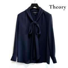 Theory PRIME GGT ボウタイブラウス ネイビー Pサイズ セオリー - メルカリ