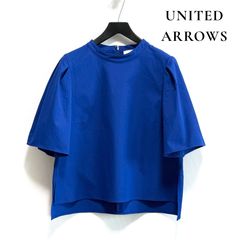 ユナイテッドアローズ 24SS バルーン ケープスリーブ ブラウス 青 FREE 
