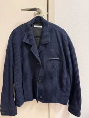 sacai luck】サカイラック MA-1 ブルゾン ネイビー ストライプ - メルカリ