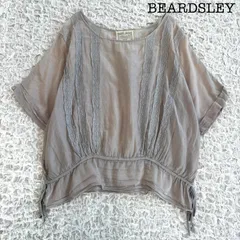 BEARDSLEY ビアズリー レース切替シアーブラウス コットンシルク ライトグレーのサムネイル