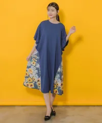 isScoLar（イズスカラー）552240：ひまわりコラージュ柄 切替ワンピースのサムネイル