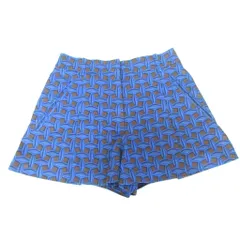 ルイヴィトン LOUIS VUITTON ショートパンツ ハーフパンツ ストレッチ素材 総柄 青 ブルー 34 約S IBO88のサムネイル