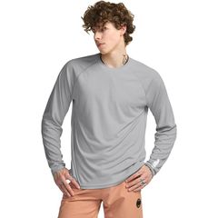 [Brand New] [Tesla] Men's Long-Sleeve Rash Guard Swimsuit Summer [Quick-Drying & UV Protection] Regular Fit Swimwear Sports Swim T-Shirt Hoodie Plus Sizes TM- MSS44-JPLGY_S 1