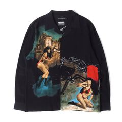 美品 COMOLI コモリ シャツ ヴィスコース ウール オープンカラーシャツ