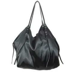 ザラ ZARA サテンエフェクトトートバッグ 肩掛け 鞄 A4収納 黒 ブラック /Xのサムネイル