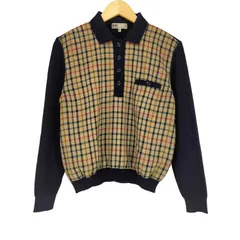 ダックス DAKS フロントチェック切替ニットポロシャツ メンズ  Mのサムネイル