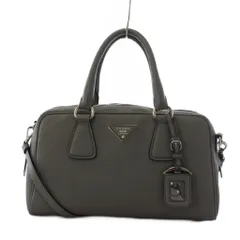 プラダ PRADA ハンドバッグ ショルダーバッグ 2way レザー クロシェット 南京錠 グレー /YT ■OH