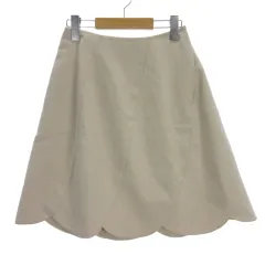 フォクシーニューヨーク FOXEY NEW YORK ミニスカート スカラップ ストレッチ 38 ベージュ ■TCのサムネイル