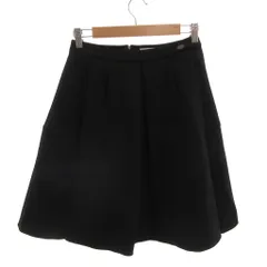 フォクシーニューヨーク FOXEY NEW YORK 美品 スカート 38 黒 ブラック 無地 タック入り ロゴプレート /MX ■GY74のサムネイル