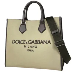 ドルチェアンドガッバーナ DOLCE&GABBANA エッジ ショッピングバッグ 2WAY トートバッグ キャンバス ベージュ ブラウン レディース 【中古】のサムネイル