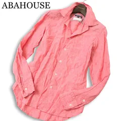 ABAHOUSE アバハウス 麻100％ フレンチ リネン★ 長袖 スリム シャツ Sz.2 メンズのサムネイル