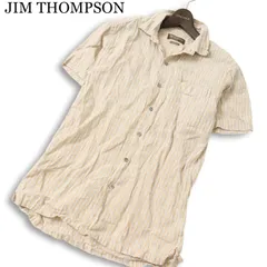 JIM THOMPSON ジムトンプソン 春夏★ 麻100％ アイリッシュ リネン 半袖 ストライプ シャツ Sz.S メンズのサムネイル