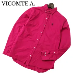 新品 未使用★ VICOMTE A. ヴィコントアー 通年 刺繍★ 長袖 ボタンダウン シャツ Sz.M　メンズのサムネイル