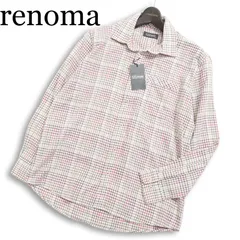 【新品 未使用】 U.P renoma ユーピーレノマ 通年★ 長袖 チェック柄 シャツ Sz.M メンズのサムネイル