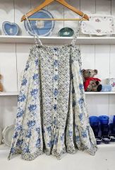 ピンクハウス 生成 ネモフィラ柄 たくし上げリボン使い 綿ローンスカート ピンクハウス 生成 ネモフィラ柄 たくし上げリボン使い 綿ローン