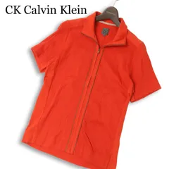 CK Calvin Klein カルバンクライン 春夏★ 半袖 リブ ストライプ ブルゾン ジャケット Sz.M メンズのサムネイル