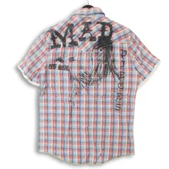 55DSL フィフティーファイブ ディーゼル 春夏★ イーグル プリント 半袖 ウエスタン チェック シャツ Sz.S メンズのサムネイル