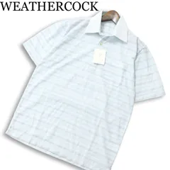【新品 未使用】 WEATHERCOCK ウェザーコック 春夏★ 麻 リネン混 半袖 ボーダー ロゴ刺繍 ポロシャツ Sz.M メンズのサムネイル