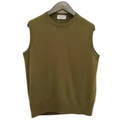ジョンスメドレー JOHN SMEDLEY ニット ベスト セーター ラウンドネック プルオーバー 英国製 L オリーブ系のサムネイル