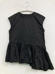 TICCA／ティッカ☆リネンノースリーブブラウス リボン ブラック 黒 麻 