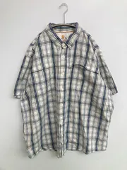 Carhartt カーハート シャツ/ブラウス 2XL ホワイト コットン ナイロン チェック柄 ブランドロゴ ミドル丈 半袖 ボタンダウン レギュラーカラー メンズ