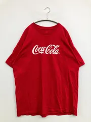 Coca Cola コカコーラ Tシャツ/カットソー XL レッド 前面プリント ブランドロゴ ミドル丈 半袖 クルーネック(丸首) メンズ レディース