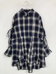dazzlin ダズリン チュニック F ネイビー コットン チェック柄 リボン 長袖 ショート・ミニ丈 レディースのサムネイル