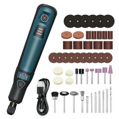 Housolution 미니 라우터 50 점 세트 뤼터 미니 그라인더 전동 3 단 변속 15000RPM 고속 회전 USB 충전식 무선 절삭 / 연마 / 조각 / 드릴링 / 녹 제거 / 절단 / 광택 / 매니큐어 / 얼룩 제거 / 청소 / 네일 아트 콘