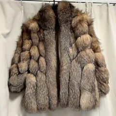 BASILE/シルバーブルーフォックス/毛皮コート/M/USA製/タグ付/定価130万円/未使用保管品/リアルファー/高級毛皮/フォックスファー/No.244のサムネイル