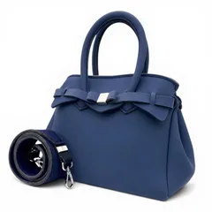 SAVE MY BAG セーブマイバッグ ショルダーバッグ ハンドバッグ 2way ミニバッグ イタリア製 ネイビー 紺 斜め掛け クロスボディ 超軽量 手洗い可 上品のサムネイル