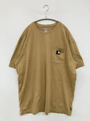 Carhartt カーハート Tシャツ/カットソー XL ベージュ 無地 ワンポイント ブランドロゴ ミドル丈 半袖 クルーネック(丸首) メンズ レディース