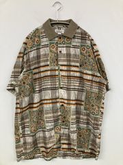 90s vintage 総柄ポロシャツ アースカラー トルコ製 ストリート 古着 
