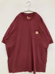 Carhartt カーハート Tシャツ/カットソー XL TALL レッド 無地 ワンポイント ミドル丈 半袖 クルーネック(丸首) メンズ