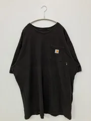 Carhartt カーハート Tシャツ/カットソー 2XL ブラック 無地 ワンポイント ブランドロゴ ミドル丈 半袖 クルーネック(丸首) メンズ レディース