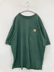 Carhartt カーハート Tシャツ/カットソー XL グリーン 無地 ワンポイント ブランドロゴ ミドル丈 半袖 クルーネック(丸首) メンズ
