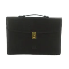 ロエベ LOEWE Madrid 1846 ブリーフケース ビジネスバッグ 書類カバン アナグラム シボ革 レザー 黒 ブラック ■GY18 /MQのサムネイル