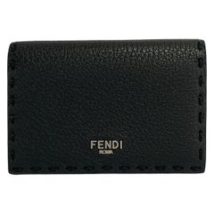 極美✨付属完備✨FENDI 三つ折り財布 セレリア レザー ステッチ 黒